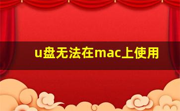 u盘无法在mac上使用