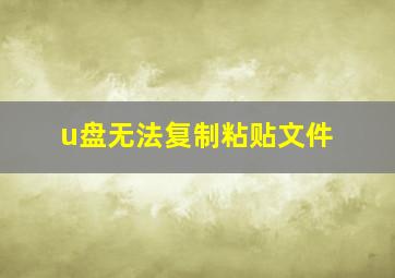 u盘无法复制粘贴文件