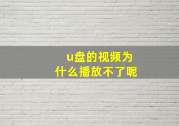 u盘的视频为什么播放不了呢