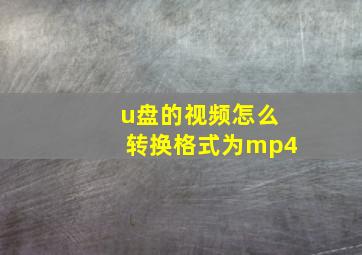 u盘的视频怎么转换格式为mp4