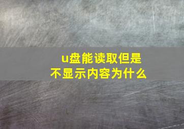 u盘能读取但是不显示内容为什么