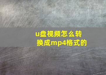 u盘视频怎么转换成mp4格式的