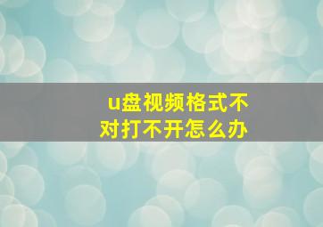 u盘视频格式不对打不开怎么办