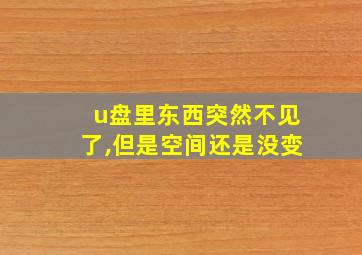 u盘里东西突然不见了,但是空间还是没变