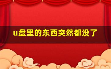 u盘里的东西突然都没了