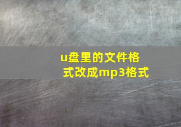 u盘里的文件格式改成mp3格式