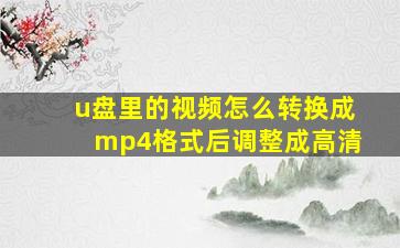 u盘里的视频怎么转换成mp4格式后调整成高清