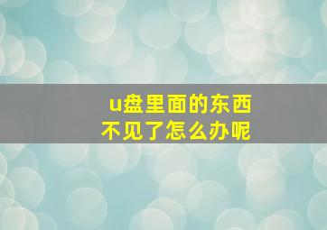 u盘里面的东西不见了怎么办呢