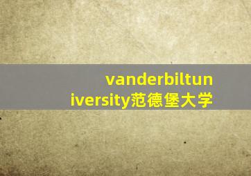 vanderbiltuniversity范德堡大学