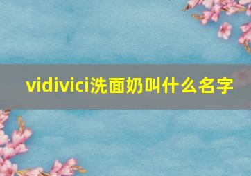 vidivici洗面奶叫什么名字