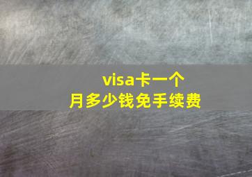 visa卡一个月多少钱免手续费