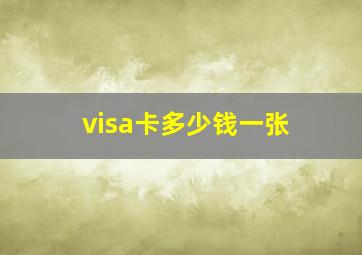 visa卡多少钱一张