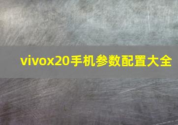 vivox20手机参数配置大全