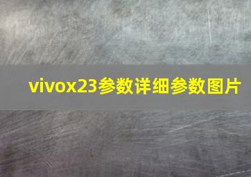 vivox23参数详细参数图片