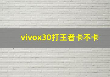 vivox30打王者卡不卡