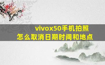 vivox50手机拍照怎么取消日期时间和地点