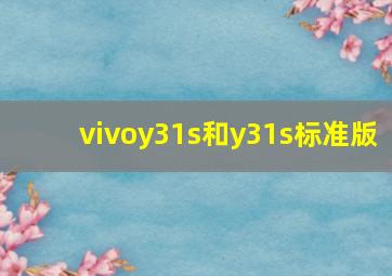 vivoy31s和y31s标准版