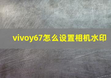 vivoy67怎么设置相机水印