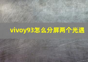 vivoy93怎么分屏两个光遇