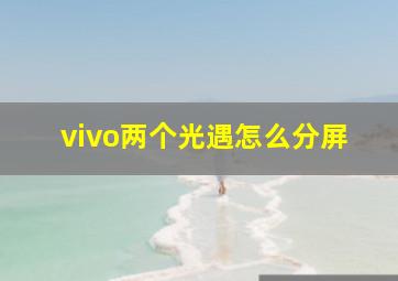 vivo两个光遇怎么分屏