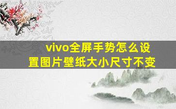 vivo全屏手势怎么设置图片壁纸大小尺寸不变