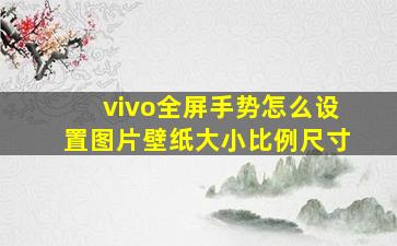 vivo全屏手势怎么设置图片壁纸大小比例尺寸