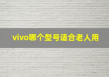 vivo哪个型号适合老人用