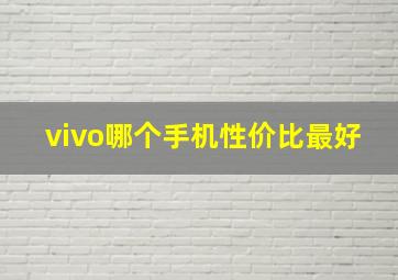 vivo哪个手机性价比最好