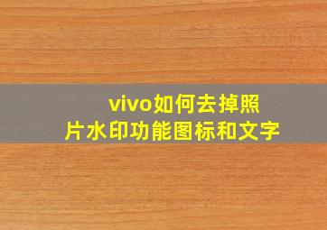 vivo如何去掉照片水印功能图标和文字