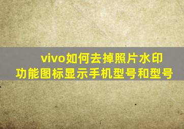 vivo如何去掉照片水印功能图标显示手机型号和型号