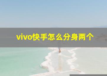 vivo快手怎么分身两个