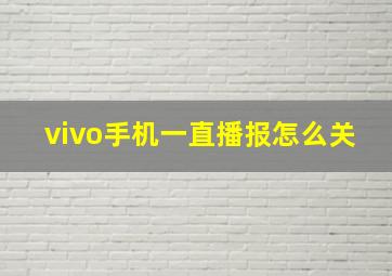 vivo手机一直播报怎么关