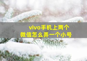 vivo手机上两个微信怎么弄一个小号