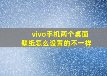 vivo手机两个桌面壁纸怎么设置的不一样