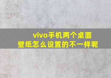 vivo手机两个桌面壁纸怎么设置的不一样呢