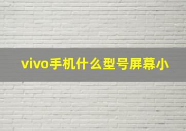 vivo手机什么型号屏幕小