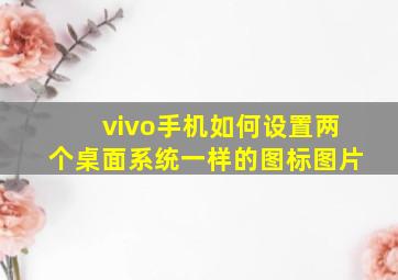 vivo手机如何设置两个桌面系统一样的图标图片