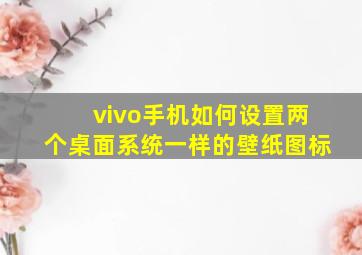 vivo手机如何设置两个桌面系统一样的壁纸图标