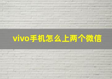 vivo手机怎么上两个微信