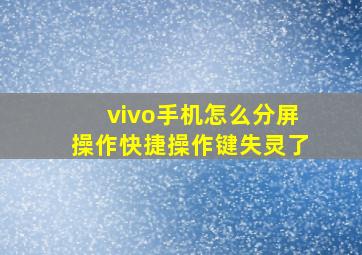 vivo手机怎么分屏操作快捷操作键失灵了