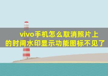 vivo手机怎么取消照片上的时间水印显示功能图标不见了