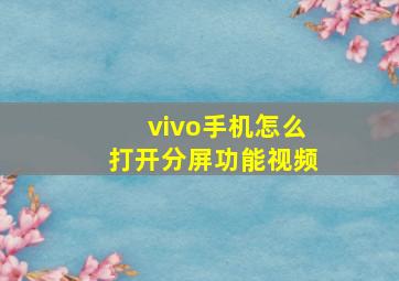 vivo手机怎么打开分屏功能视频