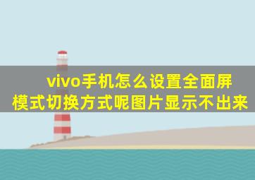 vivo手机怎么设置全面屏模式切换方式呢图片显示不出来