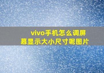 vivo手机怎么调屏幕显示大小尺寸呢图片