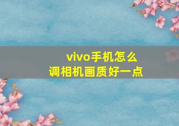 vivo手机怎么调相机画质好一点