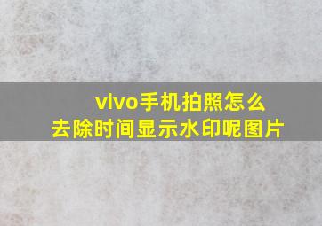 vivo手机拍照怎么去除时间显示水印呢图片