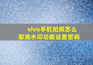 vivo手机拍照怎么取消水印功能设置密码