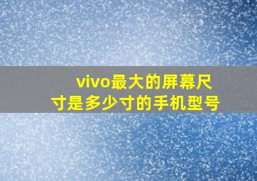 vivo最大的屏幕尺寸是多少寸的手机型号