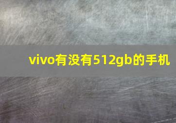 vivo有没有512gb的手机