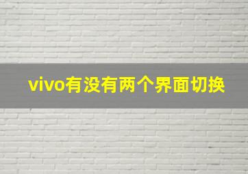 vivo有没有两个界面切换